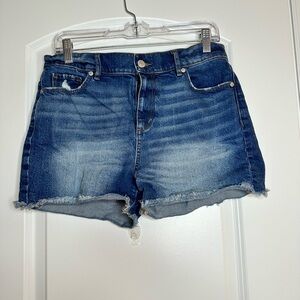 LOFT Distressed Blue Jean Shorts